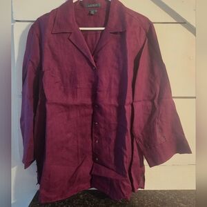 Ralph Lauren Rich Burgundy Shirt 3/4 sleeves